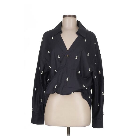 Hellessy Black Pearl Drop Adler Shirt Collared 6 - Picture 1 of 4